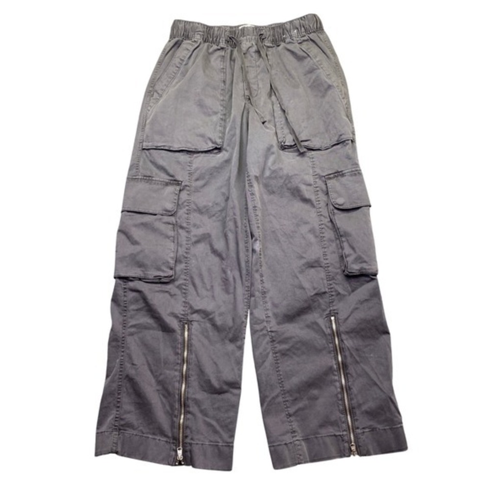 Abercrombie & Fitch Small Short Garment Dyed Cargo Pants Grey Ankle Zip Utility